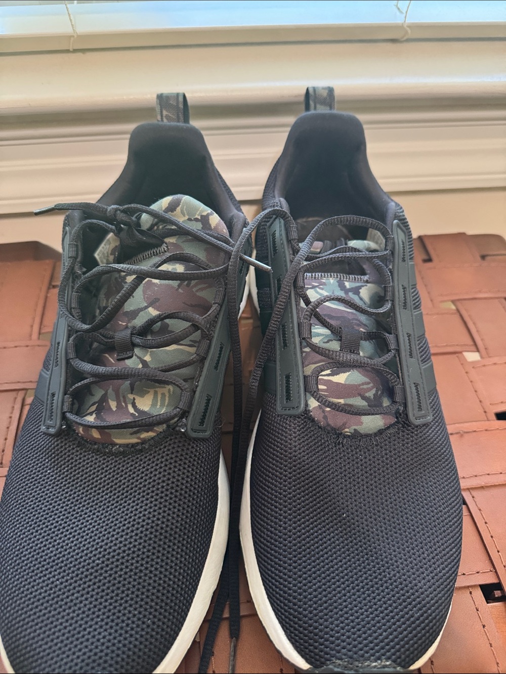 adidas Black Sneakers with Camouflage Tongue